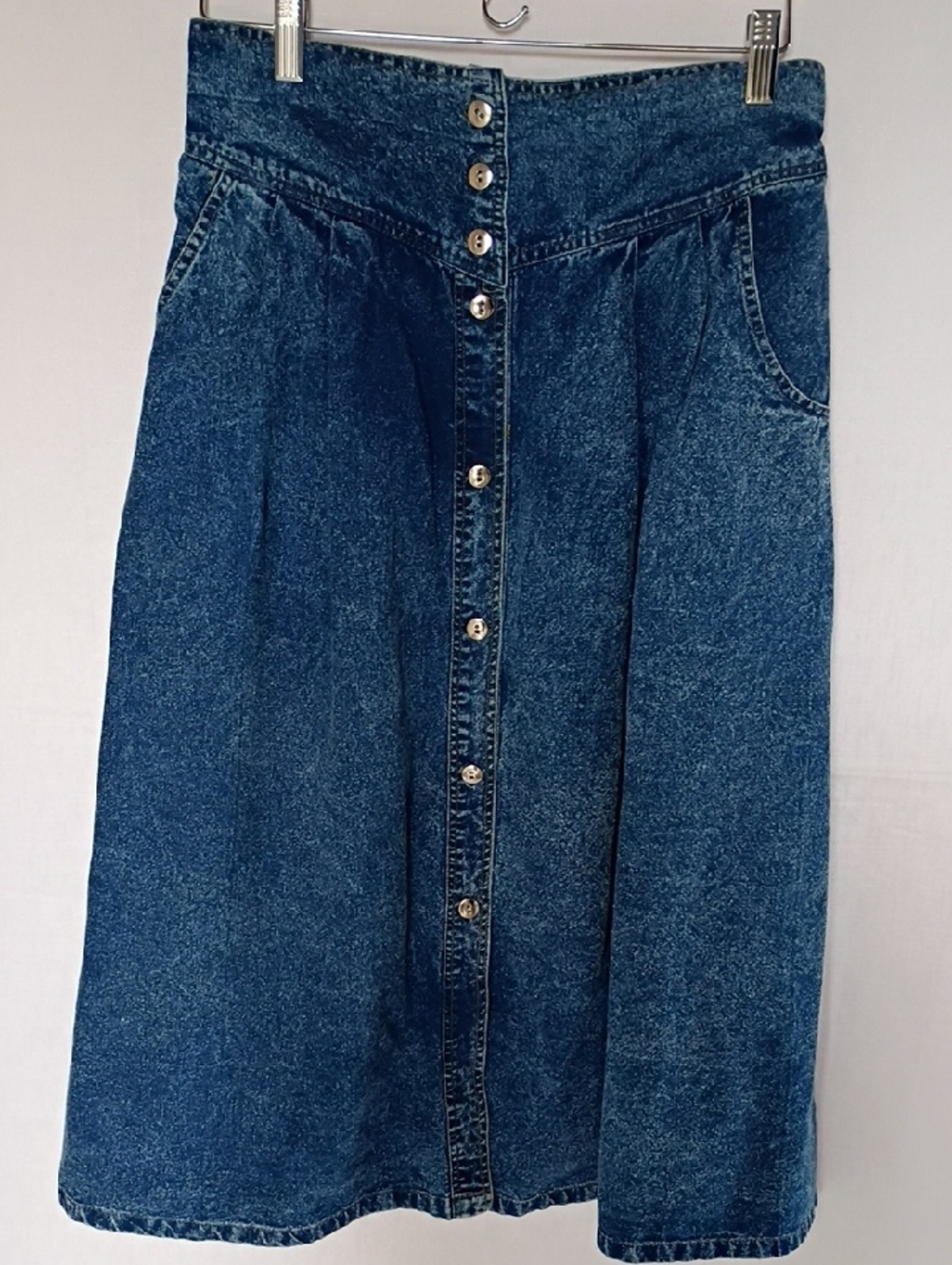Vintage Women's Skirt Dark Blue Denim Size M - Picture 2 of 7
